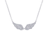 0.22ct 14k White Gold Diamond Angel Wings Necklace